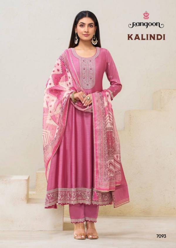 Rangoon Kalindi Silk Embroidered With Khatli Readymade Suit