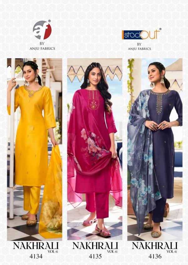 Af Nakhrali Vol 6 Modal Silk Kurti Bottom With Dupatta Collection