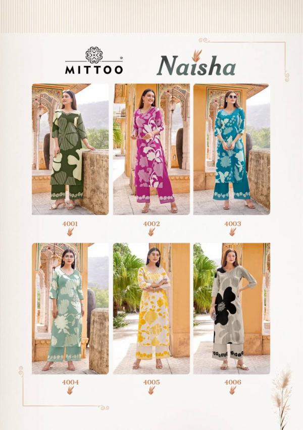 Mittoo Naisha Rayon Printed Kurti With Bottom