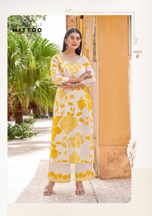 Mittoo Naisha Rayon Printed Kurti With Bottom