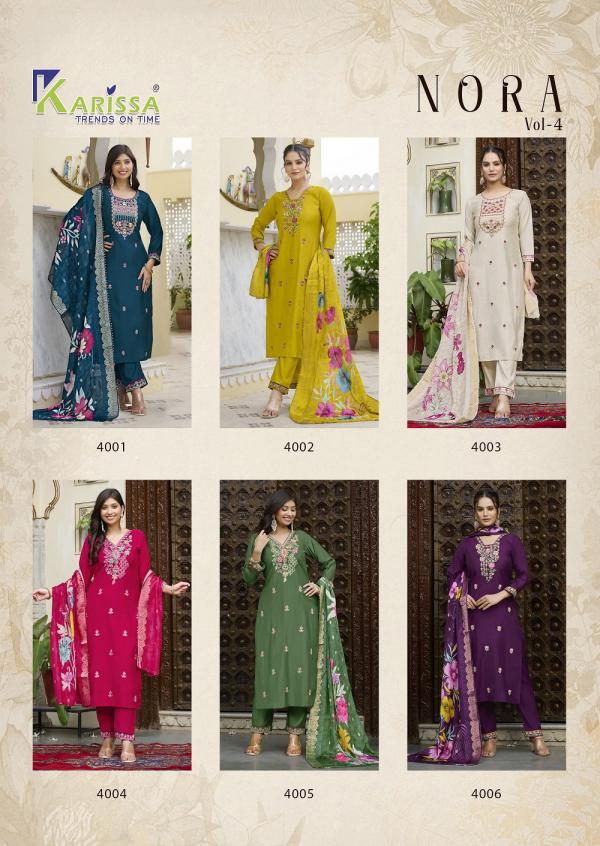 Karissa Nora Vol 4 Fancy Viscose Kurti Bottom With Dupatta