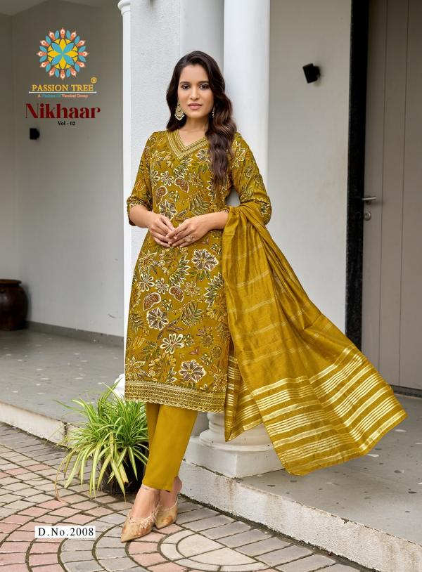 Nikhaar Vol 2 By Passion Tree Rayon Printed Readymade Collection