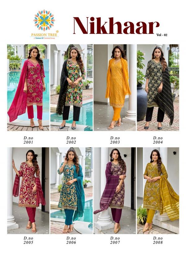 Nikhaar Vol 2 By Passion Tree Rayon Printed Readymade Collection
