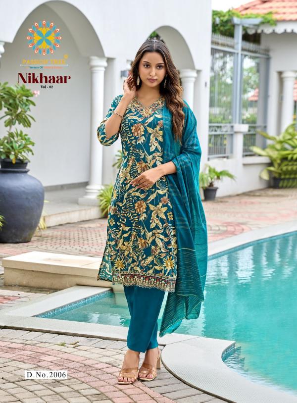 Nikhaar Vol 2 By Passion Tree Rayon Printed Readymade Collection