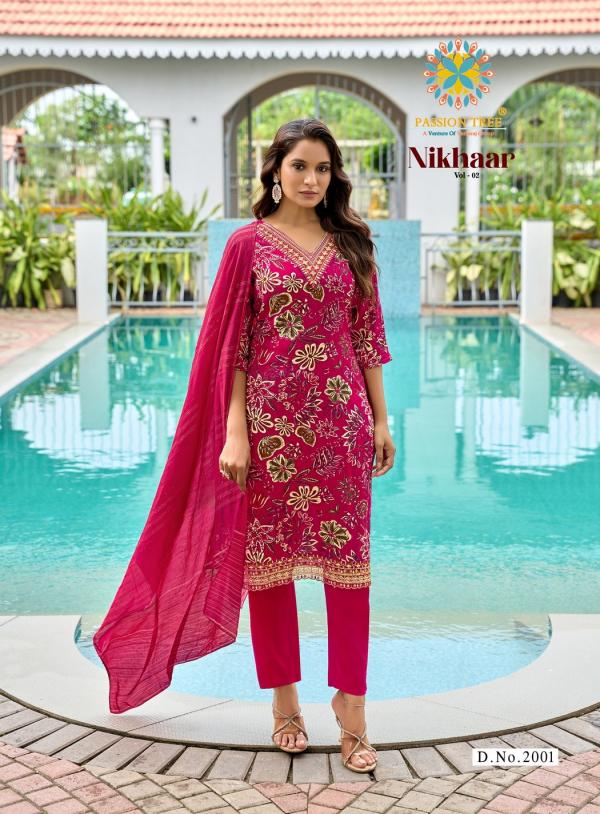 Nikhaar Vol 2 By Passion Tree Rayon Printed Readymade Collection