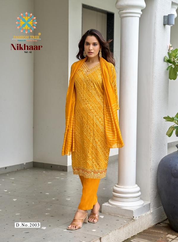 Nikhaar Vol 2 By Passion Tree Rayon Printed Readymade Collection