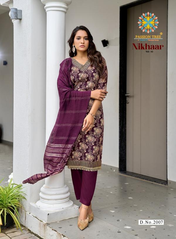 Nikhaar Vol 2 By Passion Tree Rayon Printed Readymade Collection
