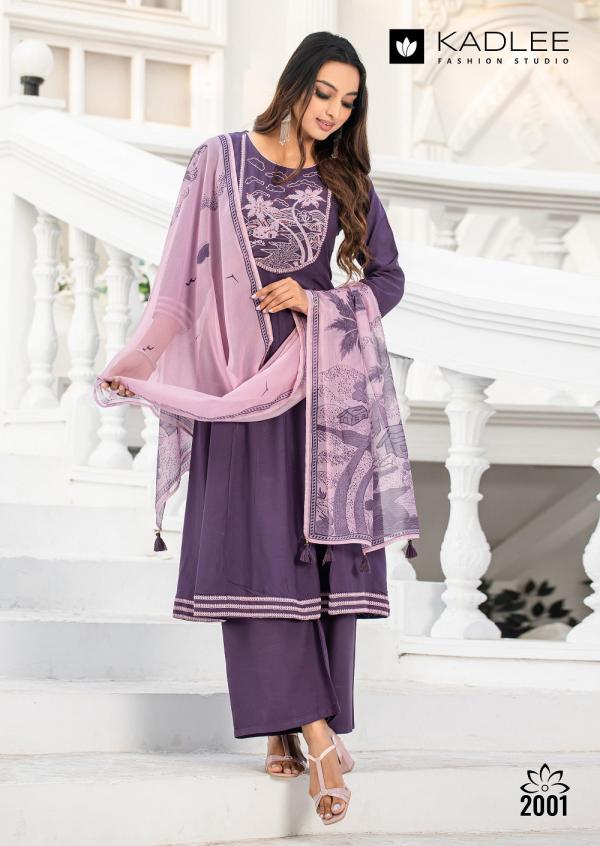 Kadlee Swarnika Fancy Rayon Kurti Bottom With Dupatta