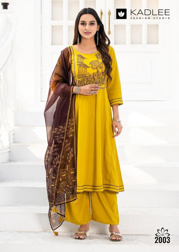 Kadlee Swarnika Fancy Rayon Kurti Bottom With Dupatta