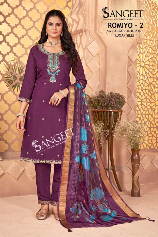 Sangeet Romiyo 2 Roman Silk Embroidered Readymade Collection