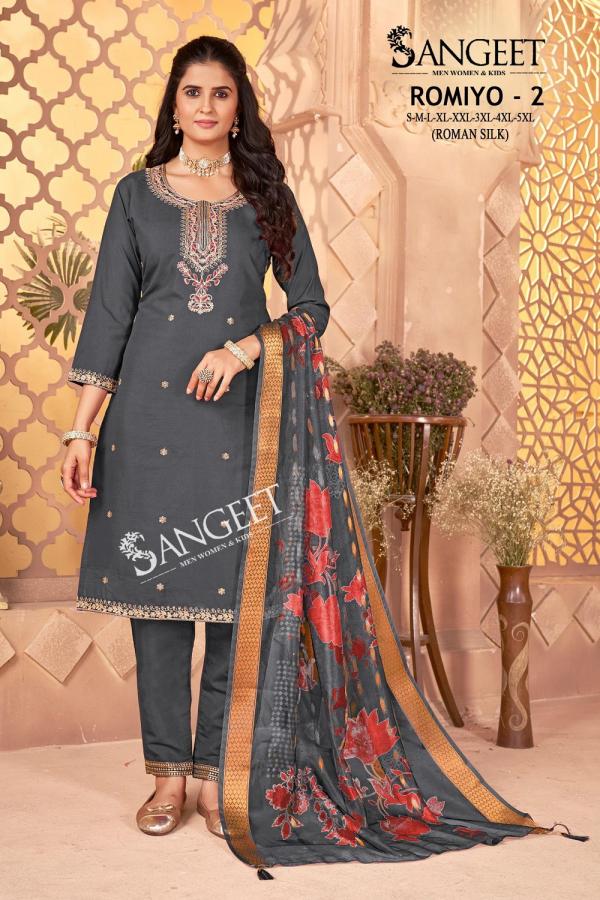 Sangeet Romiyo 2 Roman Silk Embroidered Readymade Collection