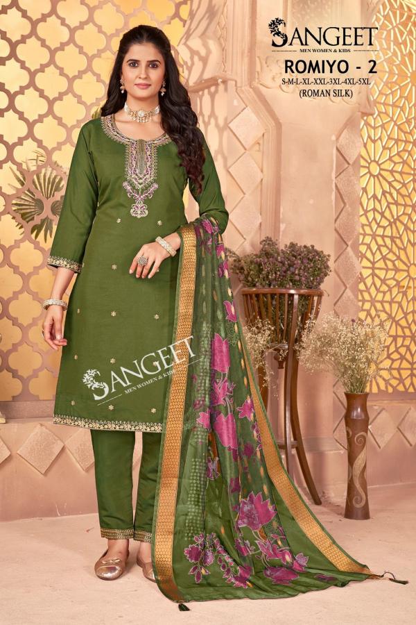 Sangeet Romiyo 2 Roman Silk Embroidered Readymade Collection