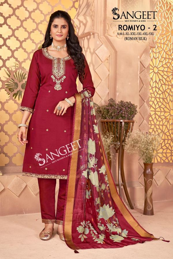 Sangeet Romiyo 2 Roman Silk Embroidered Readymade Collection