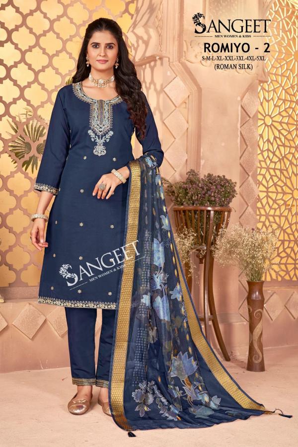 Sangeet Romiyo 2 Roman Silk Embroidered Readymade Collection