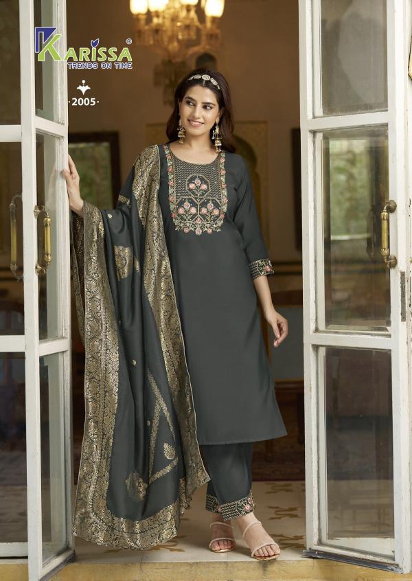Karissa Roshani Vol 2 Viscose Roman Silk Readymade Collection