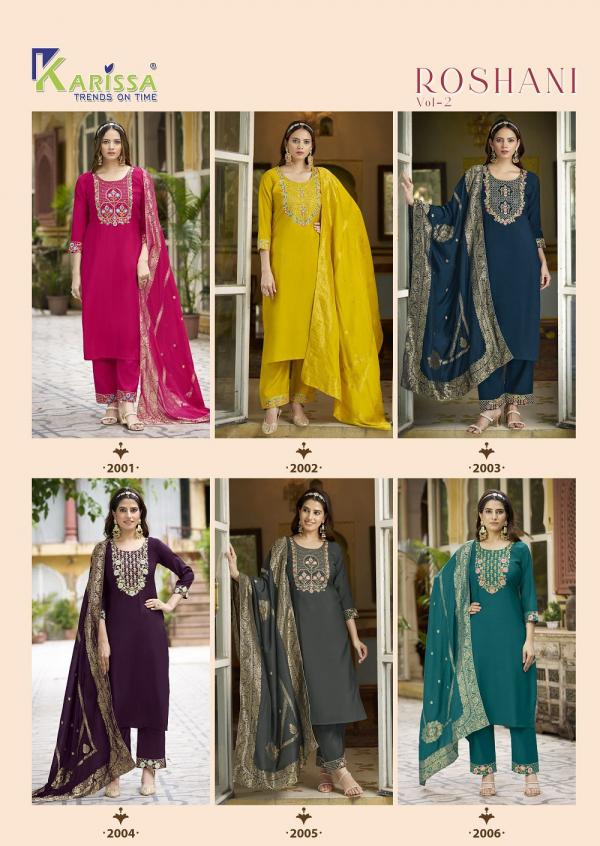 Karissa Roshani Vol 2 Viscose Roman Silk Readymade Collection