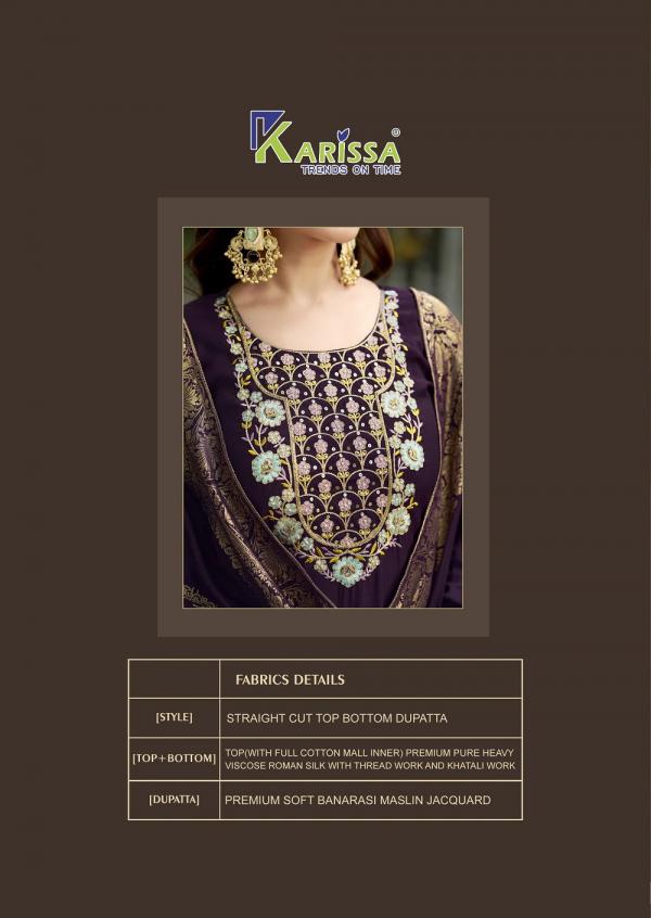 Karissa Roshani Vol 2 Viscose Roman Silk Readymade Collection