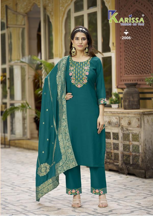 Karissa Roshani Vol 2 Viscose Roman Silk Readymade Collection