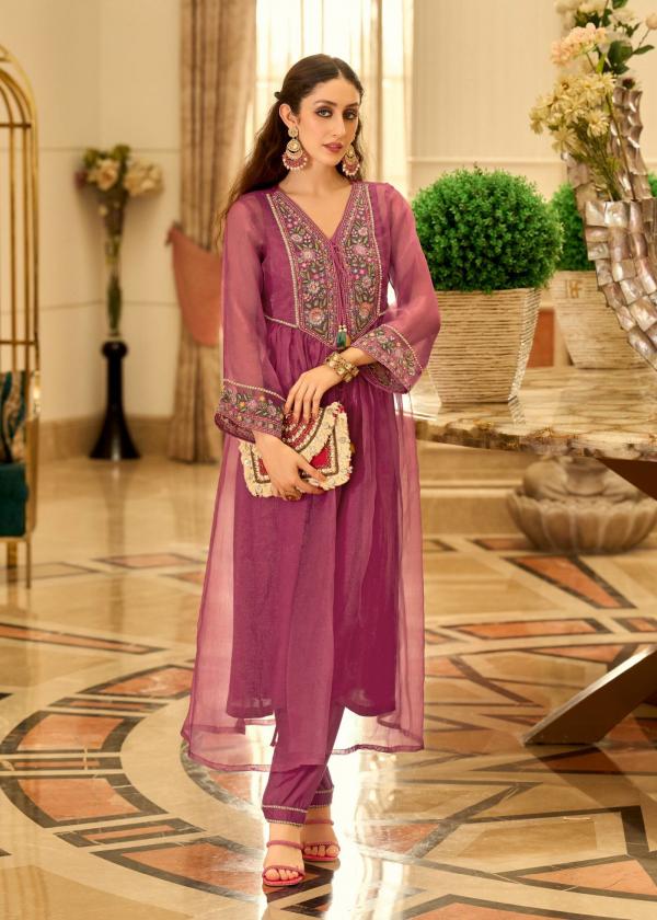 Prm Swara Organza With Embroidery Hand Worked Suit Collection