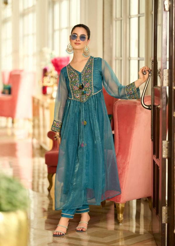 Prm Swara Organza With Embroidery Hand Worked Suit Collection