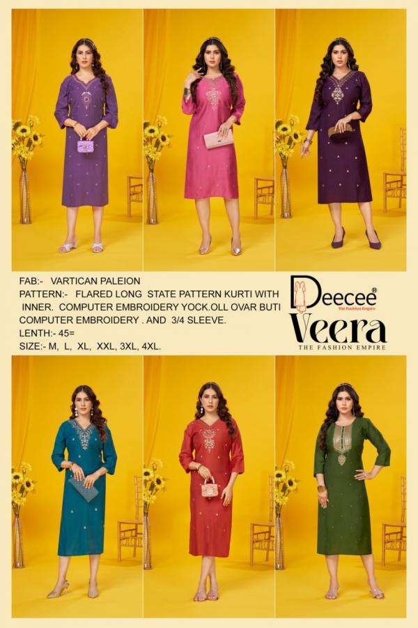 Deecee Veera Embroidered Designer Kurti Collection