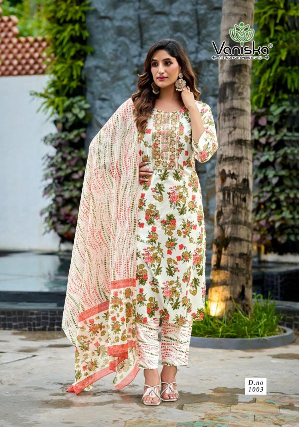 Vaniska Trendy Cotton Vol 1 Embroidery Work With Printed Readymade Collection