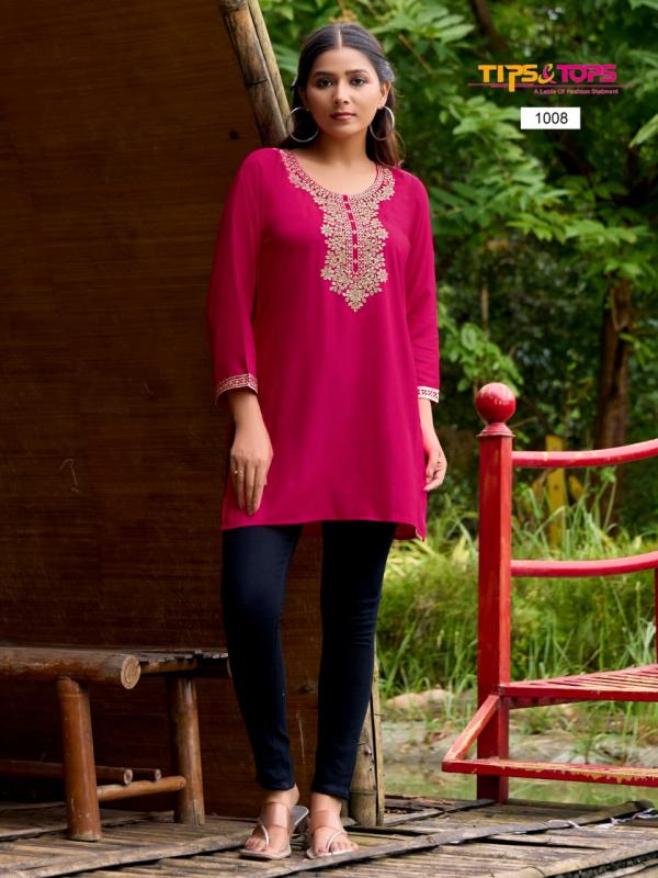 Tips And Tops Bubbly Vol 15 Rayon Slub Embroidery Tops Collection