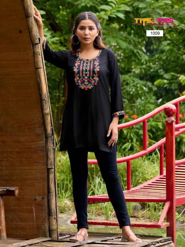 Tips And Tops Bubbly Vol 15 Rayon Slub Embroidery Tops Collection