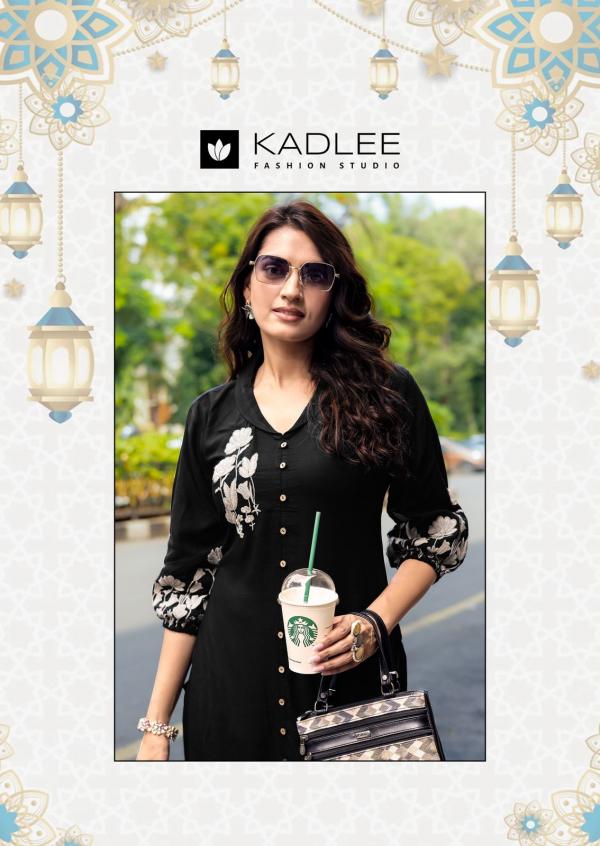 Kadlee Silver Stone Rayon Threadwork Casual Wear Top And Bottom
