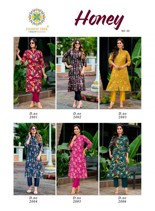 Honey Vol 2 By Passion Tree Vetican Print Kurti Pant Collection