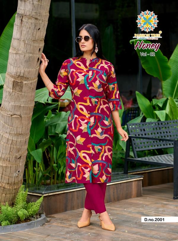 Honey Vol 2 By Passion Tree Vetican Print Kurti Pant Collection