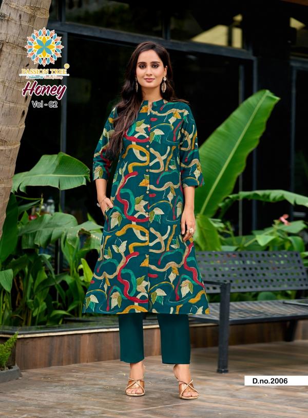 Honey Vol 2 By Passion Tree Vetican Print Kurti Pant Collection