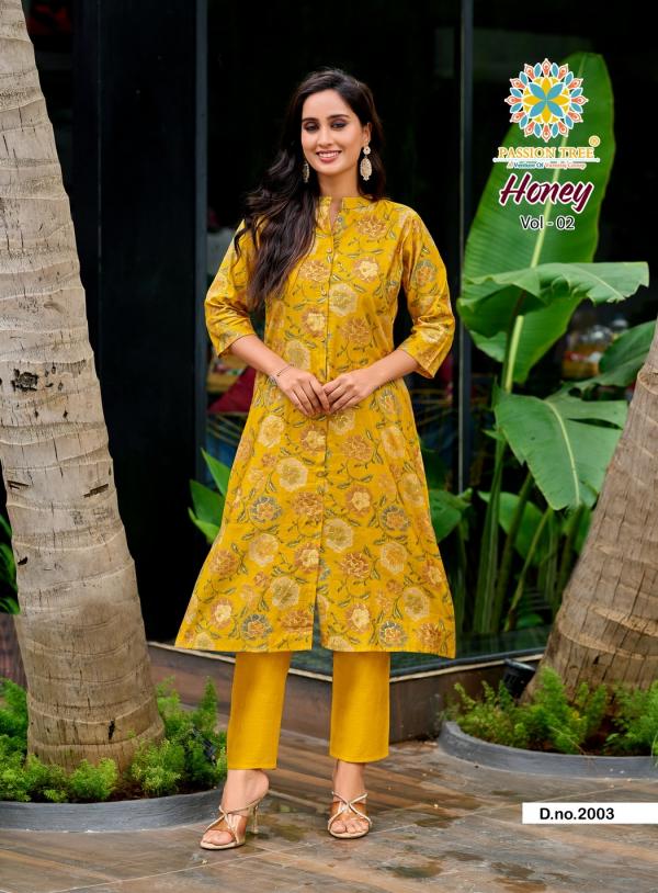 Honey Vol 2 By Passion Tree Vetican Print Kurti Pant Collection
