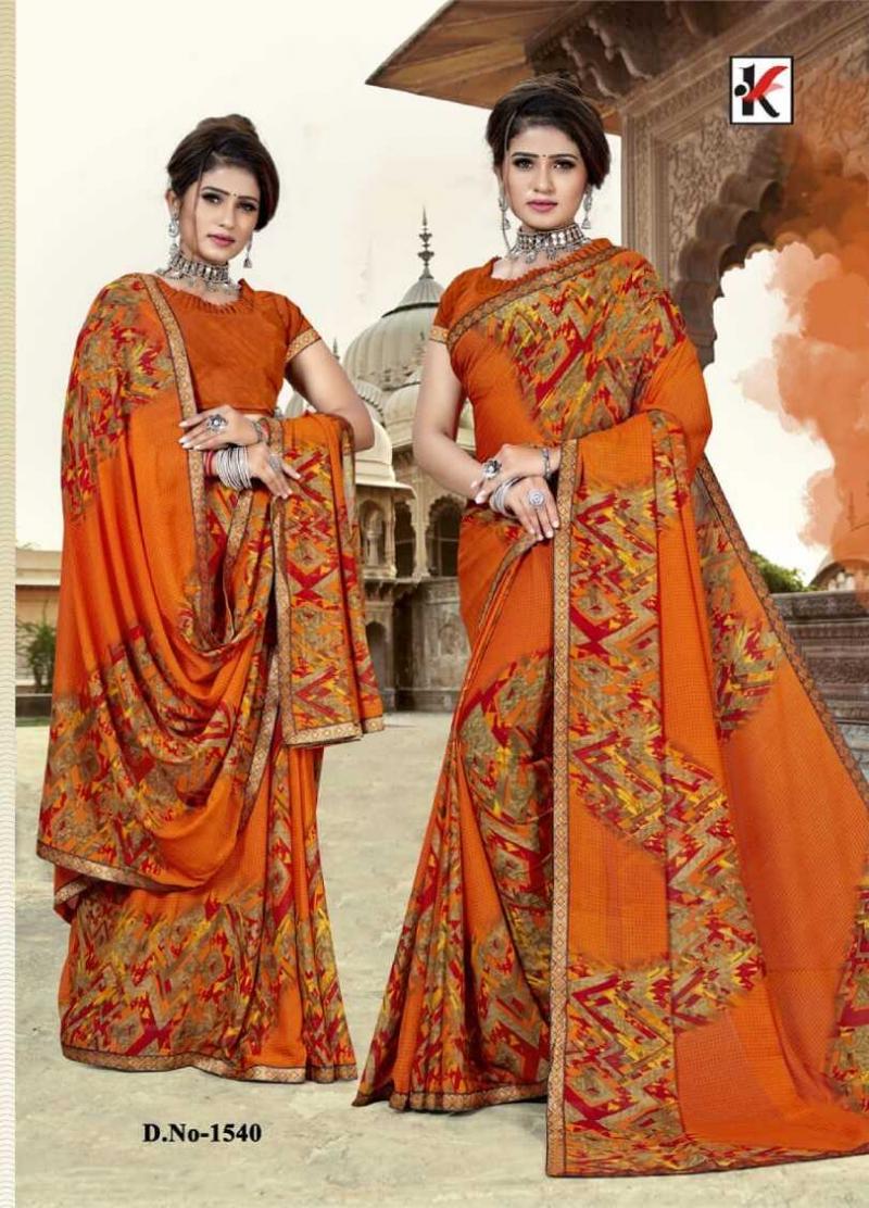 Buy Zesty Abstract Print Fancy Fabric Multi Colour Printed Saree