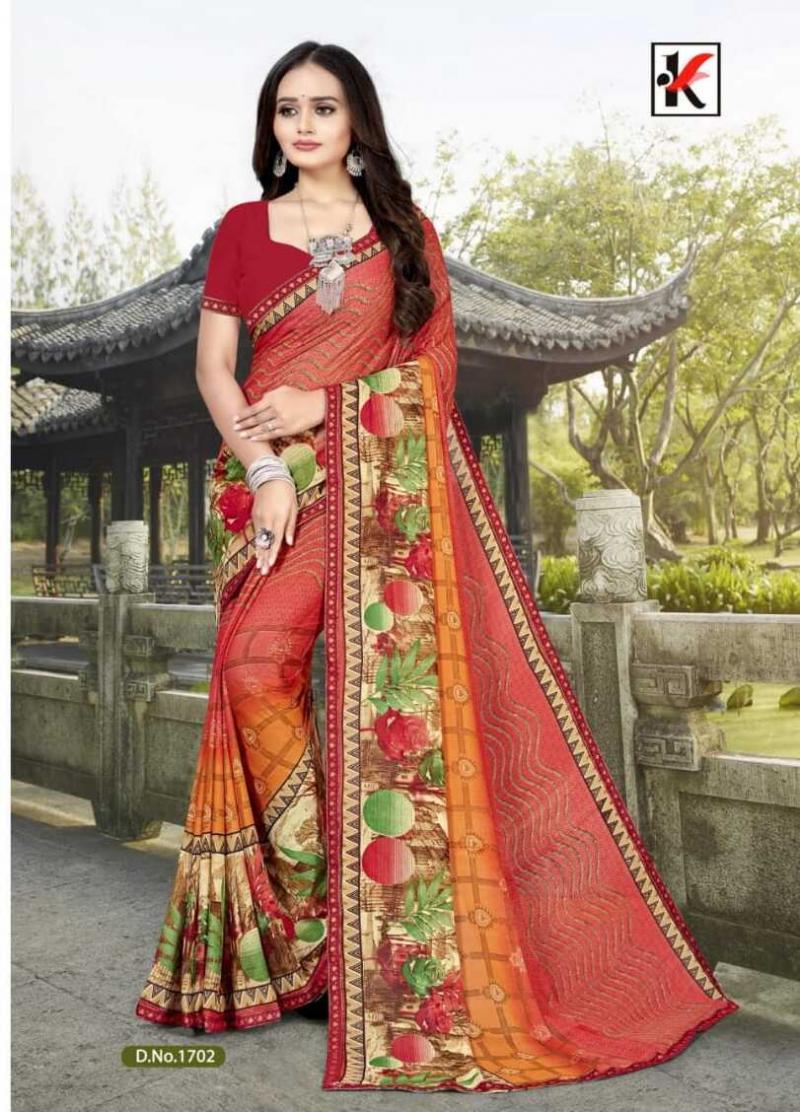 Buy online Women's Color Block Multi Colored Saree With Blouse from ethnic  wear for Women by Charukriti for ₹2309 at 30% off | 2024 Limeroad.com