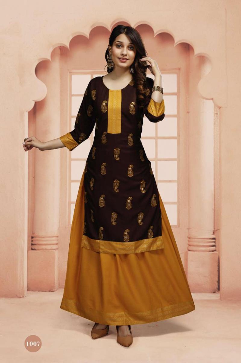 Buy Black Fancy Navratri Wear Embroidery Work Kurti With Skirt Online From  Wholesale Salwar.