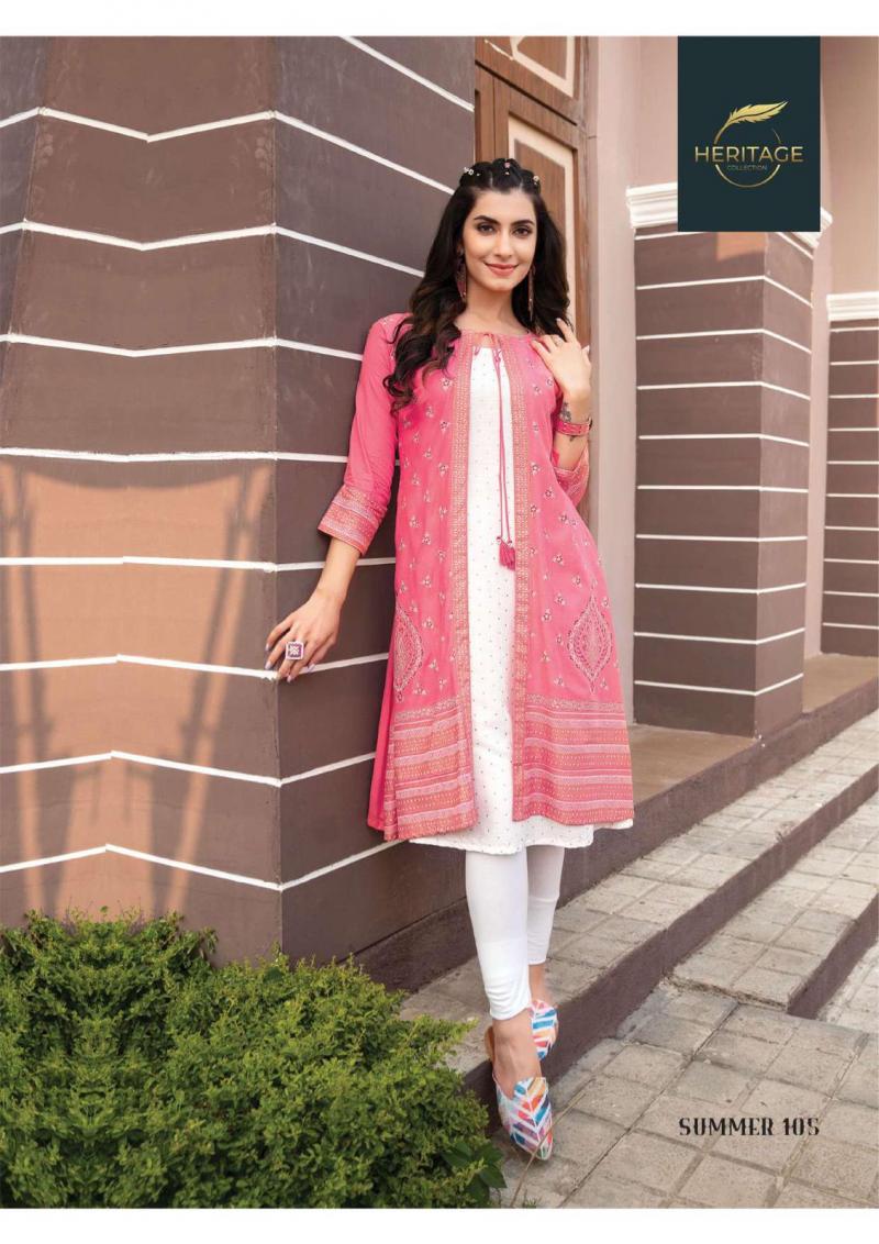 Jacket with prints and plain color combination | Kurti with jacket, New kurti  designs, Kurti designs