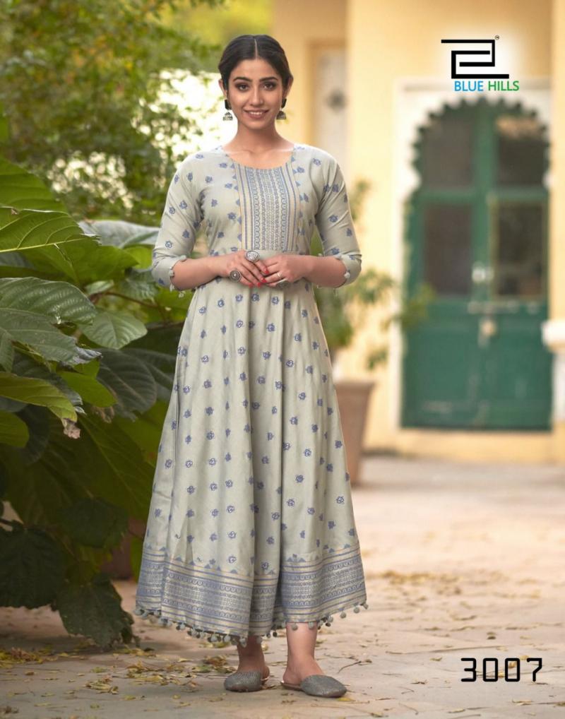 BLUE HILLS POM POM GOWN STYLE KURTIS LATEST COLLECTION #53 BLUE HILLS POM POM GOWN STYLE KURTIS LATEST COLLECTION