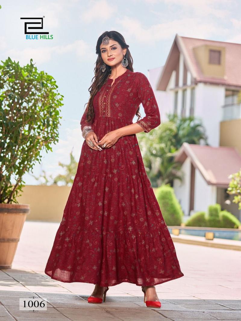 JESSICA VOL 2 - Rayon fabric print with stitching patterns long gown style  kurtis - Salwar Kameez Wholesaler | Kurtis Wholesaler | Sarees
