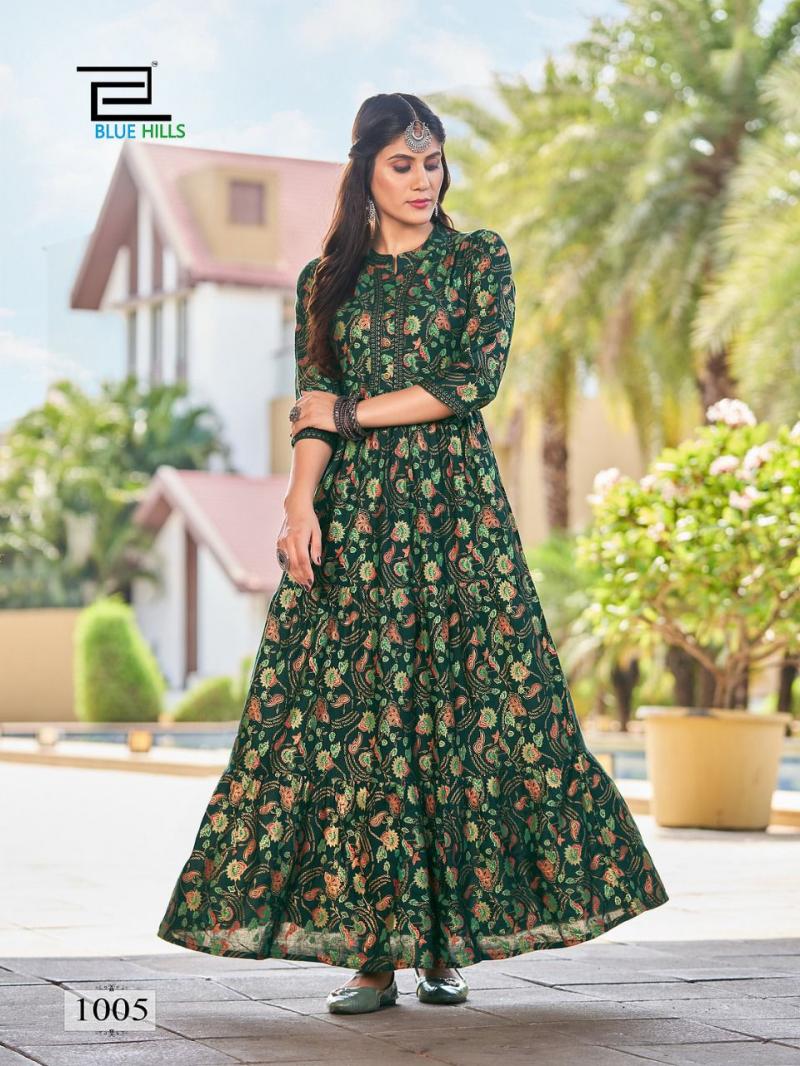 Wedding Special Georgette with Flower Printed Long Gown Style Designer  Suits collection at best rate