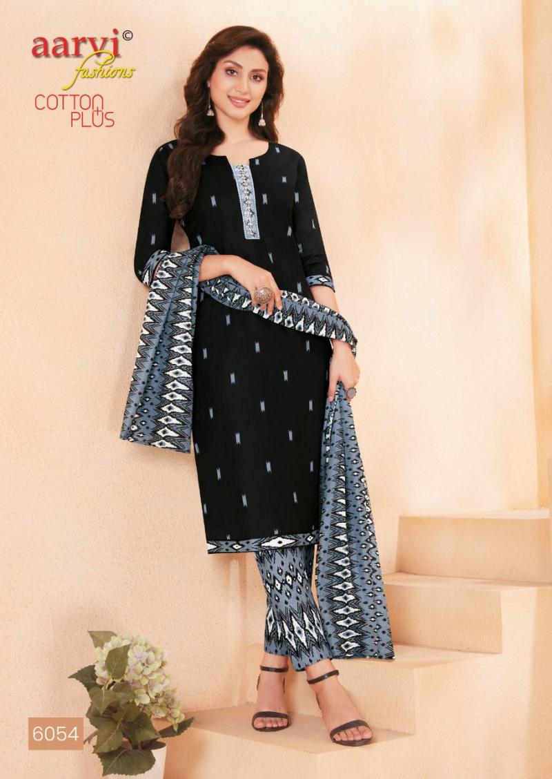 Aarvi Fashion Cotton Plus Cotton Unstich Dress Material: Textilecatalog