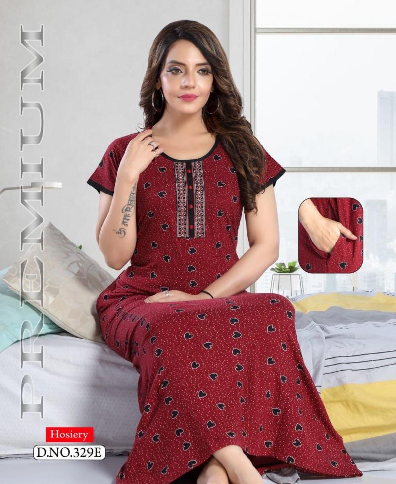 Buy Trendy Ladies Cotton Red Nighties Gown Online in India – anastyaoverseas