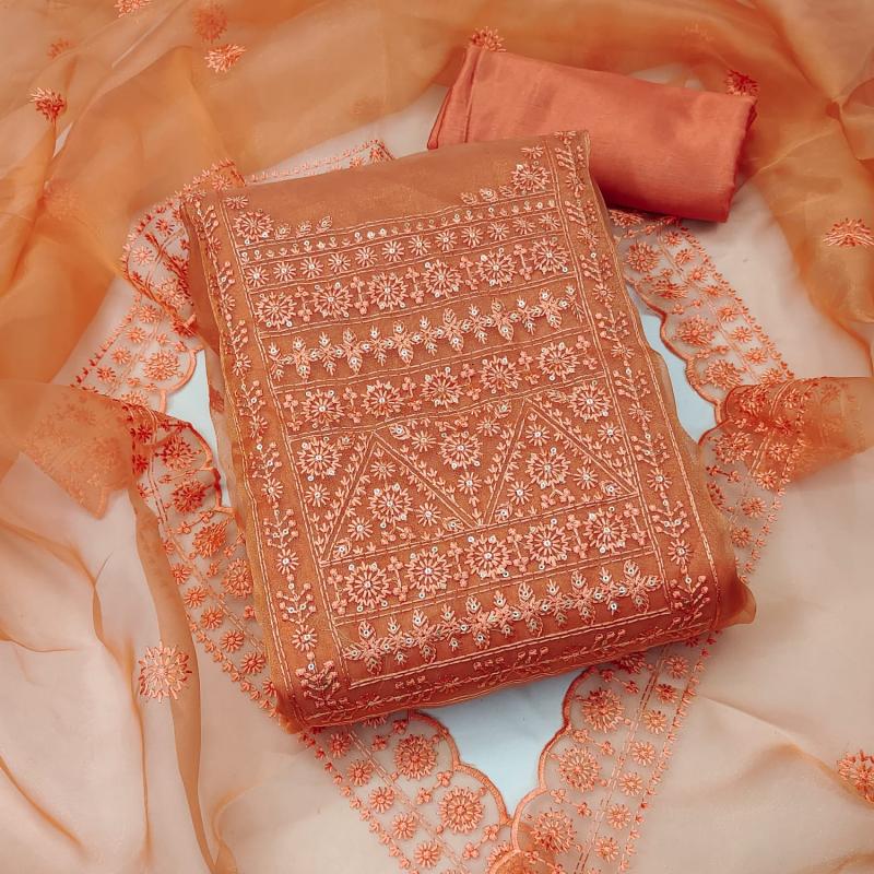 open lace back dress Orange Ikkat Sambalpuri Cotton Dress Material