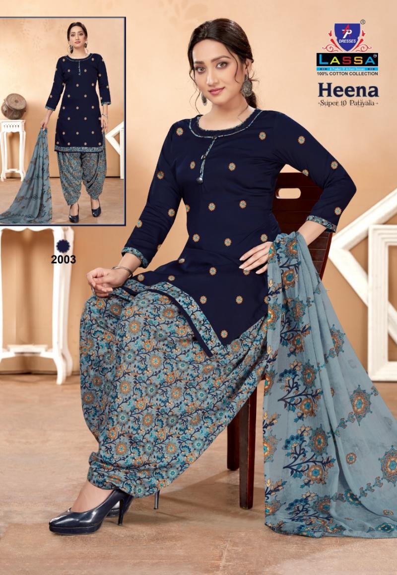 Lassa Heena Super 10 Patiyala Vol-2 Cotton Designer Dress Material ...