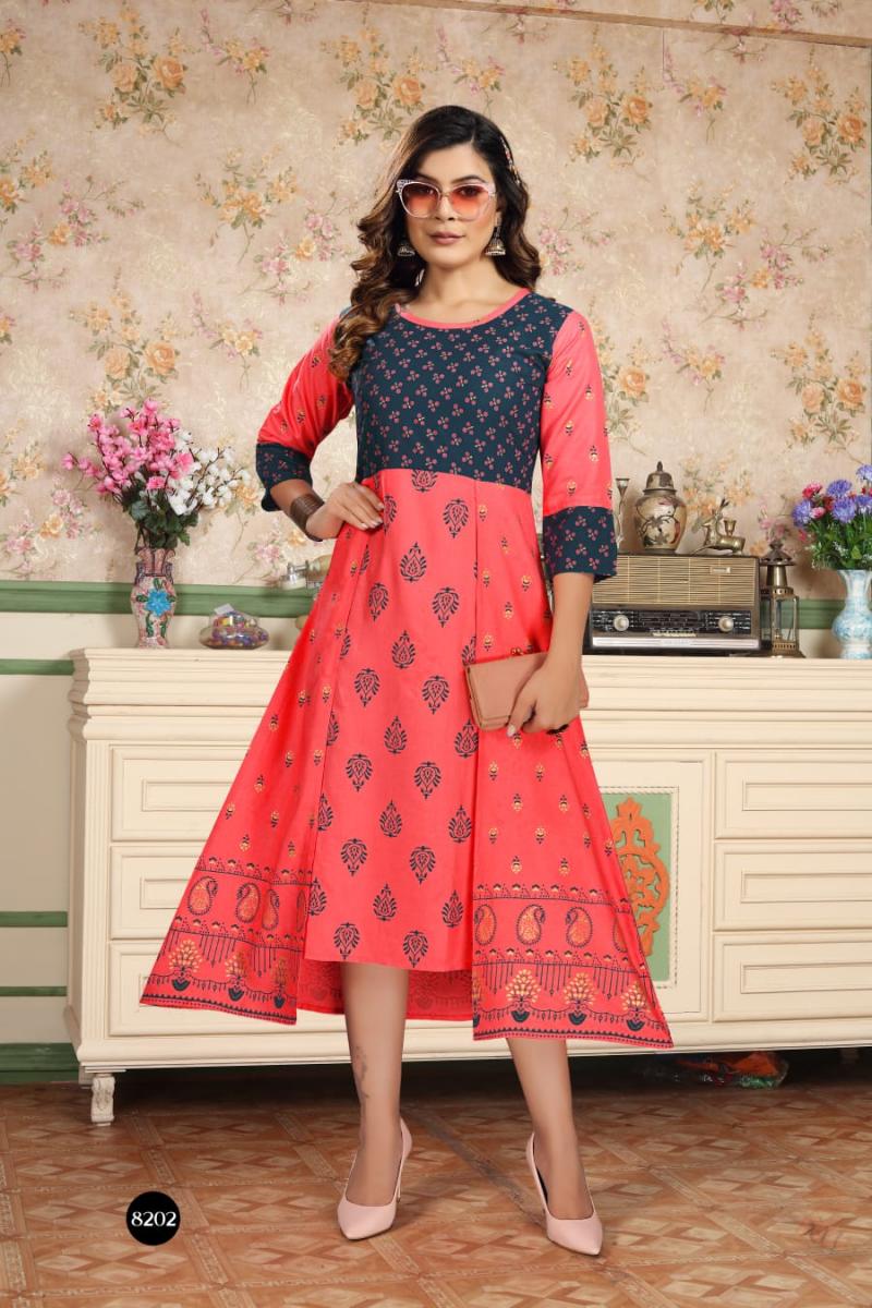 Ikke Blue Hills New Cotton Cambric Ikkat Printed New Fancy Kurtis Collection  Catalog