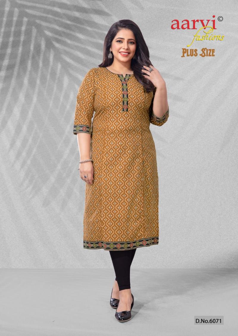 Aarvi Fashion Plus Size Cotton Designer Exclusive kurti collection:  Textilecatalog