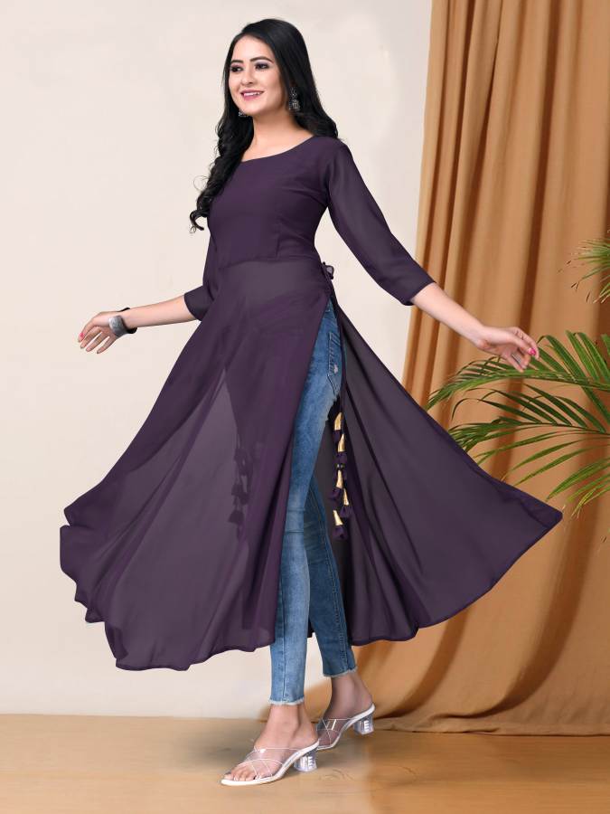 3/4th Sleeve Casual Wear Ladies Designer Printed Cotton Umbrella Kurti,  Size: S-XXL