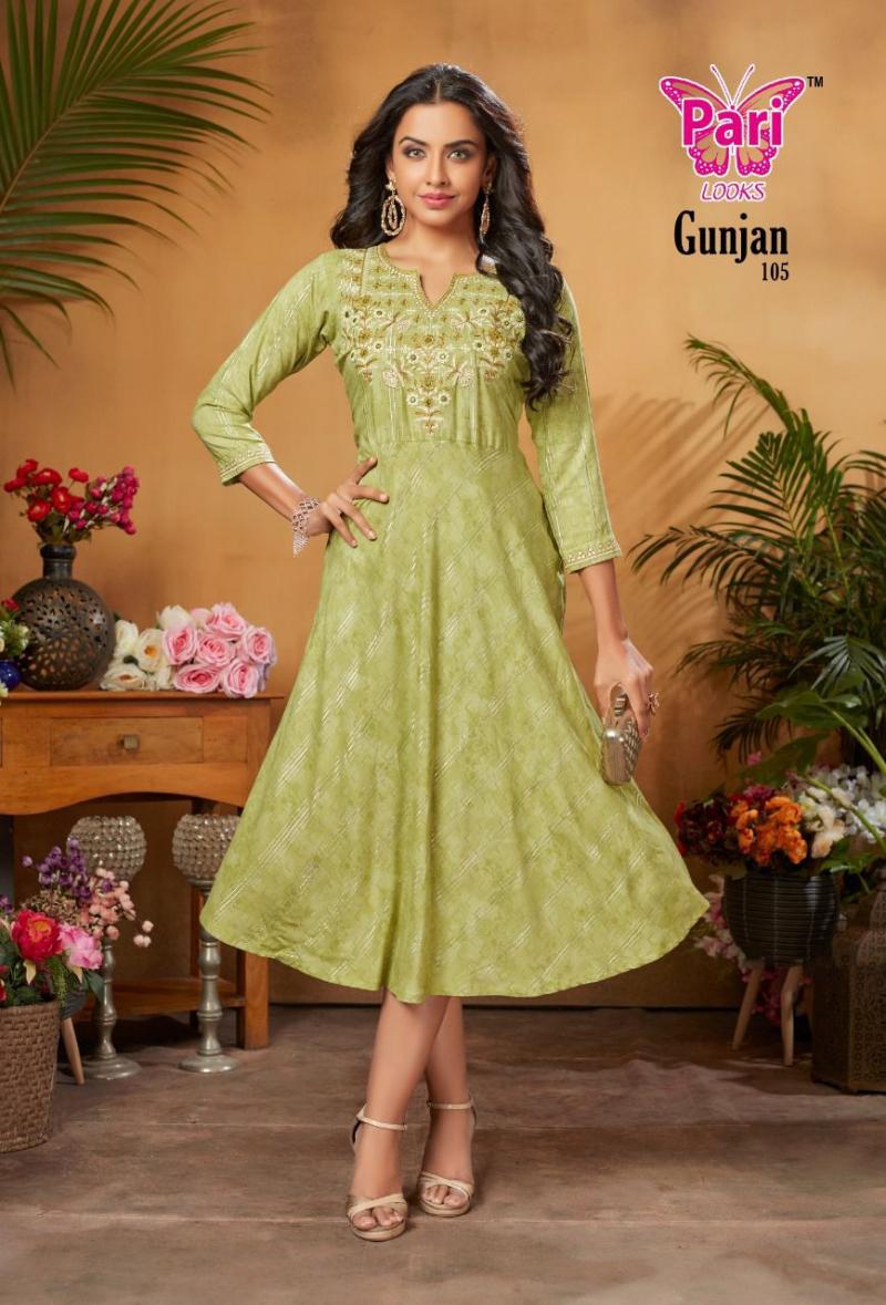 Women's Solid Viscose Rayon Anarkali Kurta with Elegant Design (Parrot Green)|  Regular Fit Casual Kurta for Women |Anarkali Kurti | Gown Kurta | Long Kurta  for Girls | Reyon Long Flair Kurti |