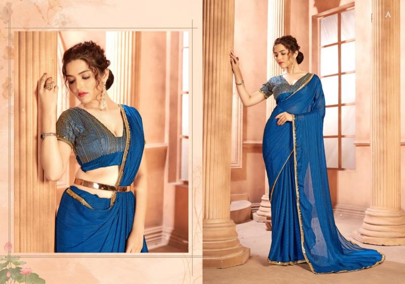 Royal Blue And White Designer Georgette Sarees Get Extra 10% Discount –  Dailybuyys