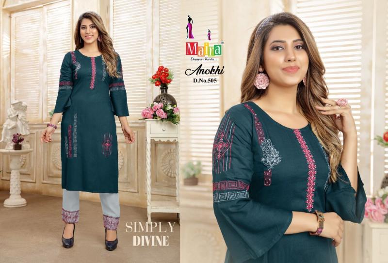 Maira Anokhi 5 Festive Wear Kurti With Bottom Collection: Textilecatalog
